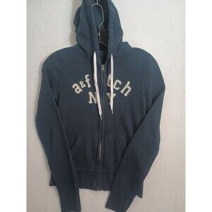 Abercrombie Kids Navy Full Zip Hooded Sweatshirt Size Large